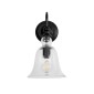 GloboStar® LILLY 01064 Vintage Επιτοίχιο Φωτιστικό Απλίκα Μονόφωτο 1 x E27 IP20 Μαύρο Μέταλλο με Διάφανο Γυαλί - Μ38 x Π20 x Υ37cm