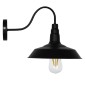 GloboStar® SORD 01065 Vintage Επιτοίχιο Φωτιστικό Απλίκα Μονόφωτο 1 x E27 IP20 Μαύρο Μέταλλο Μ26 x Π37 x Υ32cm