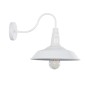 GloboStar® SORD 01066 Vintage Επιτοίχιο Φωτιστικό Απλίκα Μονόφωτο 1 x E27 IP20 Λευκό Μέταλλο - Μ26 x Π37 x Υ24cm