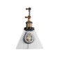 GloboStar® OLIVIA 01068 Vintage Επιτοίχιο Φωτιστικό Απλίκα Μονόφωτο 1 x E27 IP20 Μαύρο & Χρυσό Μέταλλο με Διάφανο Γυαλί - Μ18 x Π40 x Υ43cm
