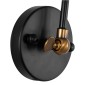 GloboStar® OLIVIA 01068 Vintage Επιτοίχιο Φωτιστικό Απλίκα Μονόφωτο 1 x E27 IP20 Μαύρο & Χρυσό Μέταλλο με Διάφανο Γυαλί - Μ18 x Π40 x Υ43cm
