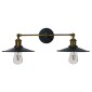 GloboStar® MINIMALL 01069 Vintage Επιτοίχιο Φωτιστικό Απλίκα Δίφωτο 2 x E27 IP20 Μαύρο & Χρυσό Μέταλλο - Μ30 x Π60 x Υ18cm