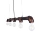 GloboStar® CANAL 01070 Vintage Κρεμαστό Φωτιστικό Ράγα Πολύφωτο 5 x E27 IP20 Χάλκινο Μέταλλο - Μ88 x Π5 x Υ7cm
