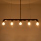 GloboStar® CANAL 01070 Vintage Κρεμαστό Φωτιστικό Ράγα Πολύφωτο 5 x E27 IP20 Χάλκινο Μέταλλο - Μ88 x Π5 x Υ7cm