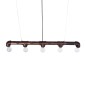 GloboStar® CANAL 01070 Vintage Κρεμαστό Φωτιστικό Ράγα Πολύφωτο 5 x E27 IP20 Χάλκινο Μέταλλο - Μ88 x Π5 x Υ7cm