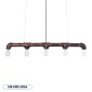 GloboStar® CANAL 01070 Vintage Κρεμαστό Φωτιστικό Ράγα Πολύφωτο 5 x E27 IP20 Χάλκινο Μέταλλο - Μ88 x Π5 x Υ7cm
