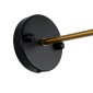 GloboStar® LYDIA 01071 Vintage Επιτοίχιο Φωτιστικό Απλίκα Μονόφωτο 1 x E27 IP20 Μαύρο & Χρυσό Μέταλλο με Διάφανο Γυαλί - Μ14 x Π26 x Υ30cm