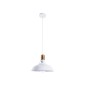 GloboStar® ANER 01072 Vintage Κρεμαστό Φωτιστικό Καμπάνα Μονόφωτο 1 x E27 IP20 Λευκό & Χρυσό Μέταλλο - Μ27.5 x Π27.5 x Υ19cm