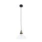 GloboStar® BINGLEY 01075 Vintage Κρεμαστό Φωτιστικό Καμπάνα Μονόφωτο 1 x E27 IP20 Διάφανο Γυαλί με Χρυσό Μέταλλο - Μ24.5 x Π24.5 x Υ15cm