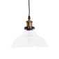 GloboStar® BINGLEY 01075 Vintage Κρεμαστό Φωτιστικό Καμπάνα Μονόφωτο 1 x E27 IP20 Διάφανο Γυαλί με Χρυσό Μέταλλο - Μ24.5 x Π24.5 x Υ15cm
