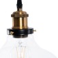 GloboStar® BINGLEY 01075 Vintage Κρεμαστό Φωτιστικό Καμπάνα Μονόφωτο 1 x E27 IP20 Διάφανο Γυαλί με Χρυσό Μέταλλο - Μ24.5 x Π24.5 x Υ15cm