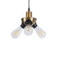 GloboStar® COPPER 01076 Vintage Κρεμαστό Φωτιστικό Ανάρτηση Τρίφωτο 3 x E27 IP20 Χρυσό Μέταλλο με Μαύρο Πλαστικό - Μ14 x Π14 x Υ13cm