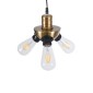 GloboStar® COPPER 01076 Vintage Κρεμαστό Φωτιστικό Ανάρτηση Τρίφωτο 3 x E27 IP20 Χρυσό Μέταλλο με Μαύρο Πλαστικό - Μ14 x Π14 x Υ13cm