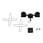 GloboStar® TORO 01079 Vintage Επιτοίχιο Φωτιστικό Απλίκα Δίφωτο 2 x E27 IP20 Μαύρο Μέταλλο - Μ44 x Π33 x Υ21cm