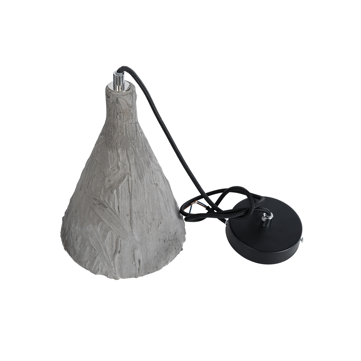 GloboStar® VOLCANO 01080 Μοντέρνο Κρεμαστό Φωτιστικό Καμπάνα Μονόφωτο 1 x E27 IP20 Γκρι Τσιμέντο - Μ17 x Π17 x Υ24cm
