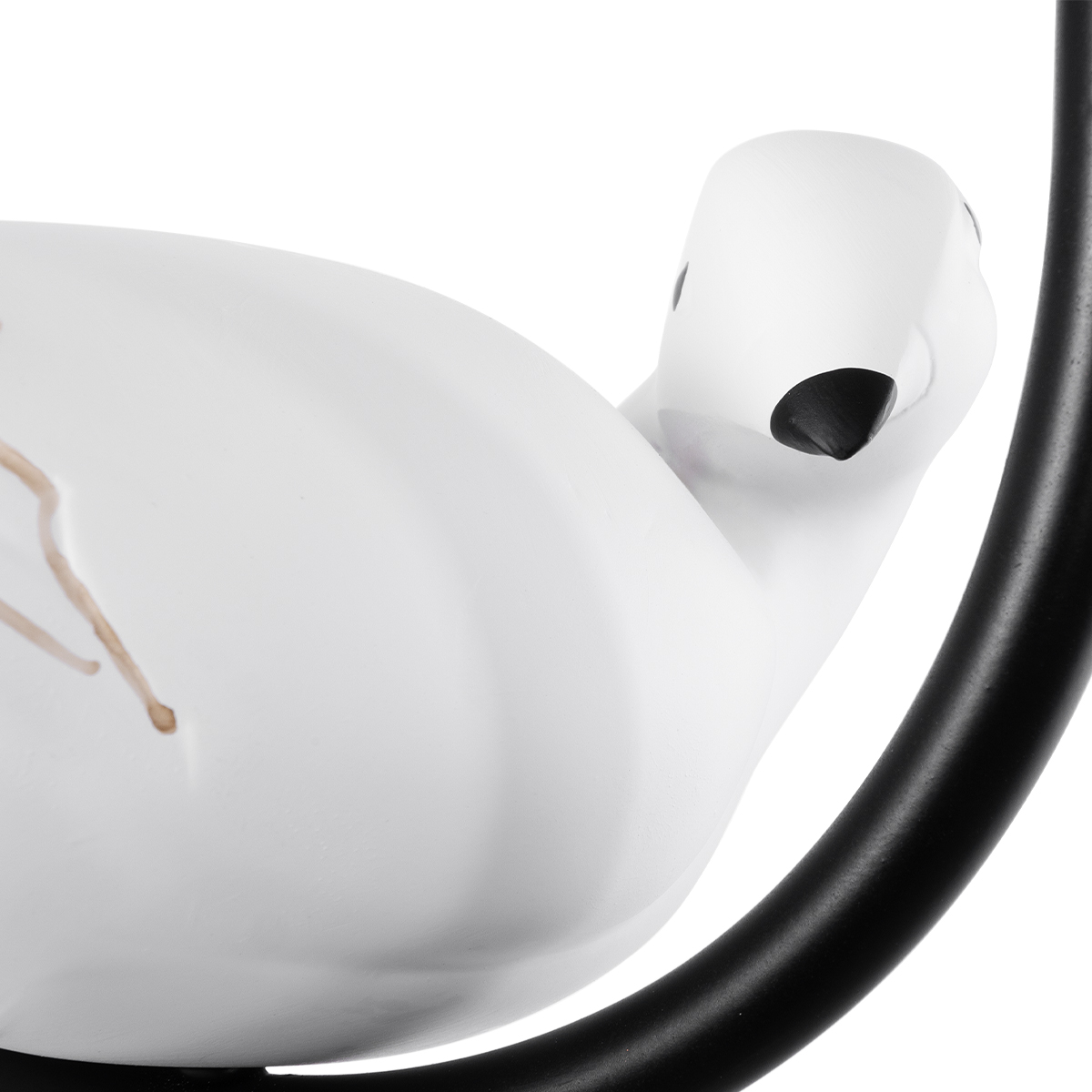 GloboStar® DOVE 01084 Vintage Επιτοίχιο Φωτιστικό Απλίκα Μονόφωτο 1 x E14 IP20 Μαύρο & Λευκό Μέταλλο με Μπεζ Ύφασμα - Μ30 x Π15 x Υ36cm