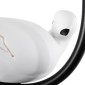 GloboStar® DOVE 01084 Vintage Επιτοίχιο Φωτιστικό Απλίκα Μονόφωτο 1 x E14 IP20 Μαύρο & Λευκό Μέταλλο με Μπεζ Ύφασμα - Μ30 x Π15 x Υ36cm
