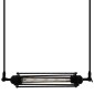 GloboStar® TUBE 01085 Vintage Κρεμαστό Φωτιστικό Ανάρτηση Μονόφωτο 1 x E27 IP20 Μαύρο Μέταλλο - Μ43 x Π11 x Υ11cm