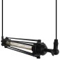 GloboStar® TUBE 01085 Vintage Κρεμαστό Φωτιστικό Ανάρτηση Μονόφωτο 1 x E27 IP20 Μαύρο Μέταλλο - Μ43 x Π11 x Υ11cm