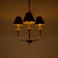 GloboStar® LIMI 01091 Vintage Κρεμαστό Φωτιστικό Καπέλο Τρίφωτο 3 x E14 IP20 Μαύρο & Χρυσό Μέταλλο με Μαύρο Ύφασμα - Μ55 x Π55 x Υ55cm