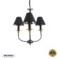 GloboStar® LIMI 01091 Vintage Κρεμαστό Φωτιστικό Καπέλο Τρίφωτο 3 x E14 IP20 Μαύρο & Χρυσό Μέταλλο με Μαύρο Ύφασμα - Μ55 x Π55 x Υ55cm
