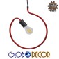 GloboStar® LIBBY 01095-1 Παιδικό Κρεμαστό Φωτιστικό Ανάρτηση Μονόφωτο 1 x E27 IP20 Κόκκινο Μέταλλο - Μ28 x Π28 x Υ100cm