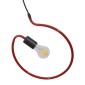 GloboStar® LIBBY 01095-1 Παιδικό Κρεμαστό Φωτιστικό Ανάρτηση Μονόφωτο 1 x E27 IP20 Κόκκινο Μέταλλο - Μ28 x Π28 x Υ100cm