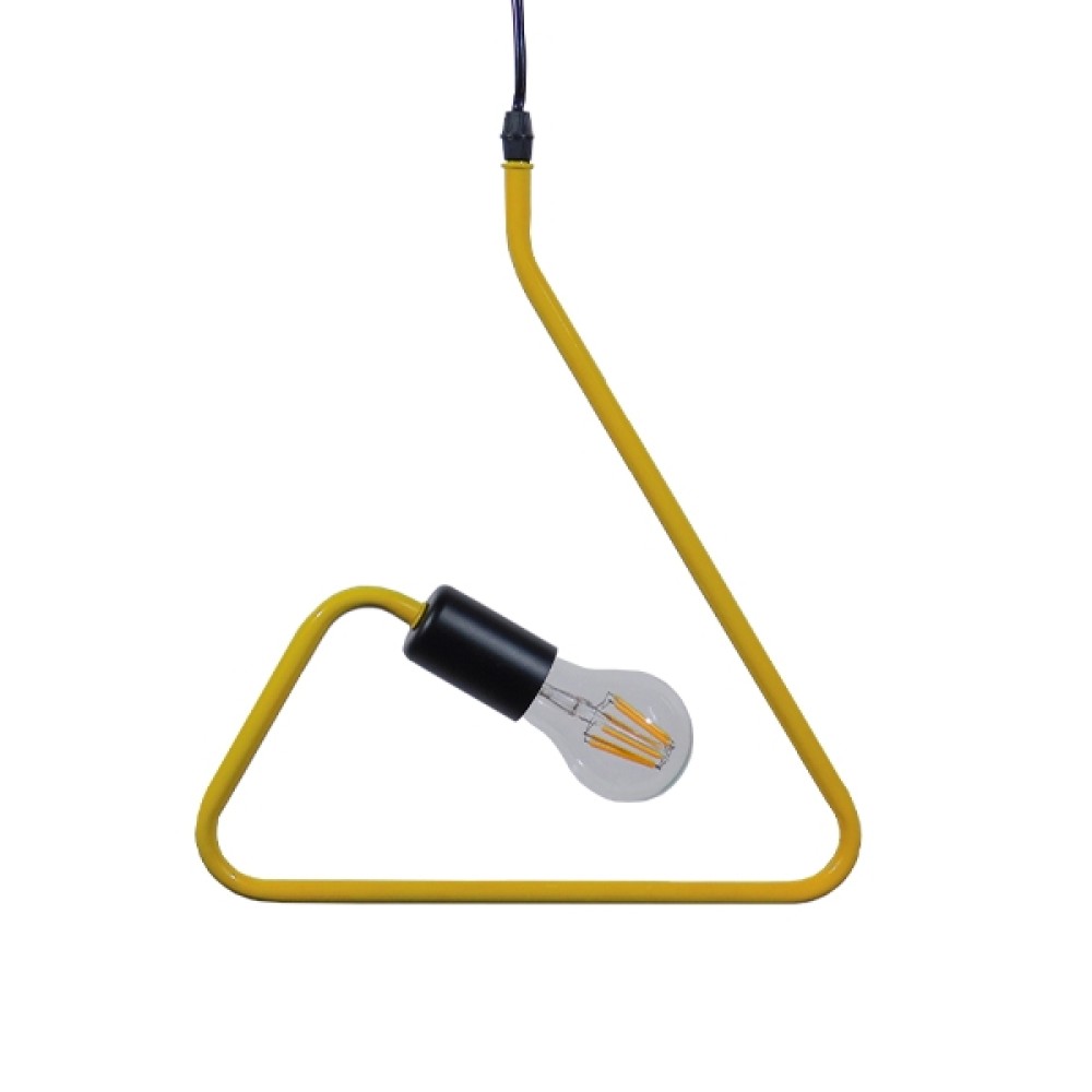 GloboStar® LIBBY 01097-1 Παιδικό Κρεμαστό Φωτιστικό Ανάρτηση Μονόφωτο 1 x E27 IP20 Κίτρινο Μέταλλο - Μ31 x Π31 x Υ16cm