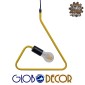 GloboStar® LIBBY 01097-1 Παιδικό Κρεμαστό Φωτιστικό Ανάρτηση Μονόφωτο 1 x E27 IP20 Κίτρινο Μέταλλο - Μ31 x Π31 x Υ100cm