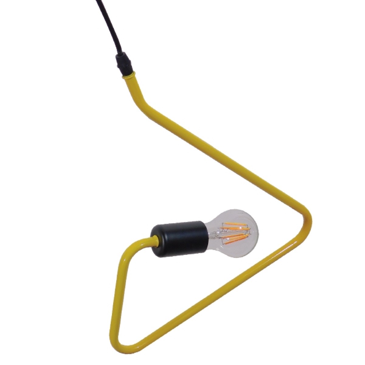 GloboStar® LIBBY 01097-1 Παιδικό Κρεμαστό Φωτιστικό Ανάρτηση Μονόφωτο 1 x E27 IP20 Κίτρινο Μέταλλο - Μ31 x Π31 x Υ100cm