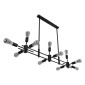 GloboStar® FERUM 01098 Μοντέρνο Φωτιστικό Οροφής Ράγα Πολύφωτο 11 x E27 IP20 Μαύρο Μέταλλο - Μ100 x Π30 x Υ77cm