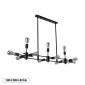GloboStar® FERUM 01098 Μοντέρνο Φωτιστικό Οροφής Ράγα Πολύφωτο 11 x E27 IP20 Μαύρο Μέταλλο - Μ100 x Π30 x Υ77cm