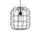 GloboStar® PARROT 01099 Μοντέρνο Κρεμαστό Φωτιστικό Πλέγμα Μονόφωτο 1 x E27 IP20 Μαύρο Μέταλλο - Μ28 x Π28 x Υ30cm