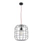 GloboStar® PARROT 01099 Μοντέρνο Κρεμαστό Φωτιστικό Πλέγμα Μονόφωτο 1 x E27 IP20 Μαύρο Μέταλλο - Μ28 x Π28 x Υ30cm