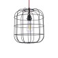 GloboStar® PARROT 01099 Μοντέρνο Κρεμαστό Φωτιστικό Πλέγμα Μονόφωτο 1 x E27 IP20 Μαύρο Μέταλλο - Μ28 x Π28 x Υ30cm
