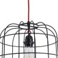 GloboStar® PARROT 01099 Μοντέρνο Κρεμαστό Φωτιστικό Πλέγμα Μονόφωτο 1 x E27 IP20 Μαύρο Μέταλλο - Μ28 x Π28 x Υ30cm