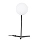 GloboStar® ELFIS 01100 Μοντέρνο Επιτραπέζιο Φωτιστικό Πορτατίφ Μονόφωτο 1 x E27 Λευκή Γυάλινη Μπάλα με Μεταλλικό Μαύρο Σώμα Φ15 x Υ41cm