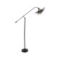 GloboStar® WYNGE 01101 Vintage Επιδαπέδιο Φωτιστικό Μονόφωτο 1 x E27 IP20 Μαύρο & Χρυσό Μέταλλο - Μ95 x Π27 x Υ174cm