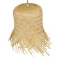 GloboStar® HAWAII 01103 Boho Κρεμαστό Φωτιστικό Καμπάνα Μονόφωτο 1 x E27 IP20 Μπέζ Ξύλο - Μ40 x Π40 x Y43cm