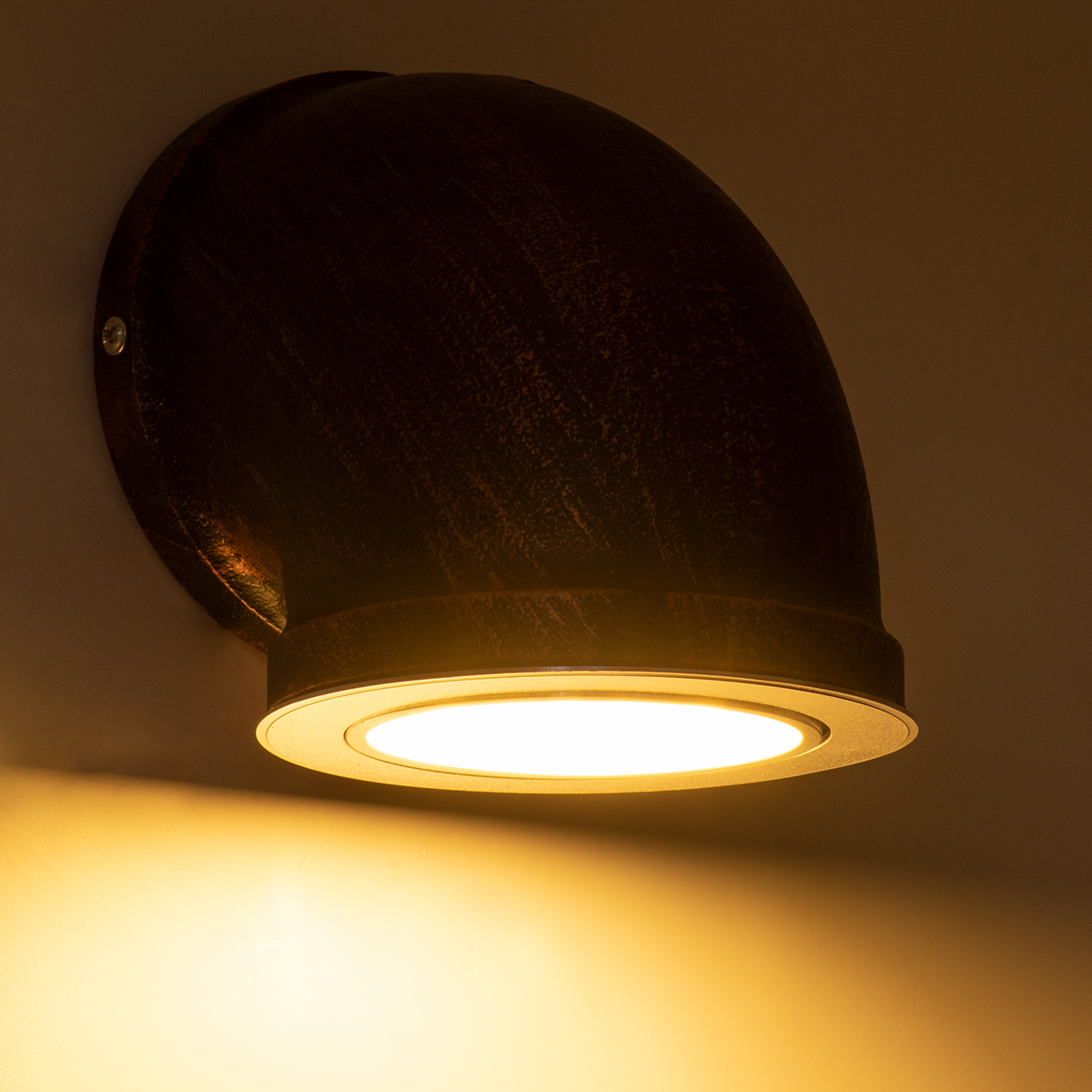 GloboStar® ANTHY 01104 Φωτιστικό Τοίχου - Απλίκα LED Χάλκινο AC 220-240V IP44 - Μ15.2 x Π13.4 x Υ15.2cm - 2 Xρόνια Εγγύηση