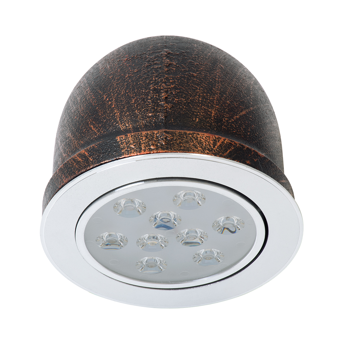 GloboStar® ANTHY 01104 Φωτιστικό Τοίχου - Απλίκα LED Χάλκινο AC 220-240V IP44 - Μ15.2 x Π13.4 x Υ15.2cm - 2 Xρόνια Εγγύηση