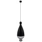 GloboStar® CARNEL 01106 Vintage Κρεμαστό Φωτιστικό Πλέγμα Μονόφωτο 1 x E27 IP20 Μαύρο Μέταλλο - Μ26 x Π26 x Υ70cm