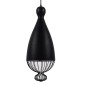 GloboStar® CARNEL 01106 Vintage Κρεμαστό Φωτιστικό Πλέγμα Μονόφωτο 1 x E27 IP20 Μαύρο Μέταλλο - Μ26 x Π26 x Υ70cm