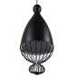 GloboStar® CARNEL 01106 Vintage Κρεμαστό Φωτιστικό Πλέγμα Μονόφωτο 1 x E27 IP20 Μαύρο Μέταλλο - Μ26 x Π26 x Υ70cm