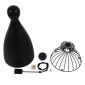 GloboStar® CARNEL 01106 Vintage Κρεμαστό Φωτιστικό Πλέγμα Μονόφωτο 1 x E27 IP20 Μαύρο Μέταλλο - Μ26 x Π26 x Υ70cm