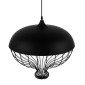 GloboStar® SOBRINO 01108 Vintage Κρεμαστό Φωτιστικό Πλέγμα Μονόφωτο 1 x E27 IP20 Μαύρο Μέταλλο - Μ46 x Π46 x Υ50cm