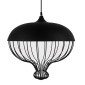 GloboStar® SOBRINO 01108 Vintage Κρεμαστό Φωτιστικό Πλέγμα Μονόφωτο 1 x E27 IP20 Μαύρο Μέταλλο - Μ46 x Π46 x Υ50cm