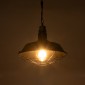 GloboStar® CRANE 01109 Vintage Κρεμαστό Φωτιστικό Καμπάνα Μονόφωτο 1 x E27 IP20 Μαύρο Μέταλλο με Μπεζ Σχοινί - Μ36 x Π36 x Υ30cm