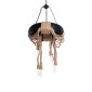 GloboStar® MARBELLA 01116 Vintage Κρεμαστό Φωτιστικό Ανάρτηση Πολύφωτο 8 x E27 IP20 Μαύρο Πλαστικό με Μπεζ Σχοινί - Μ60 x Π60 x Υ60cm