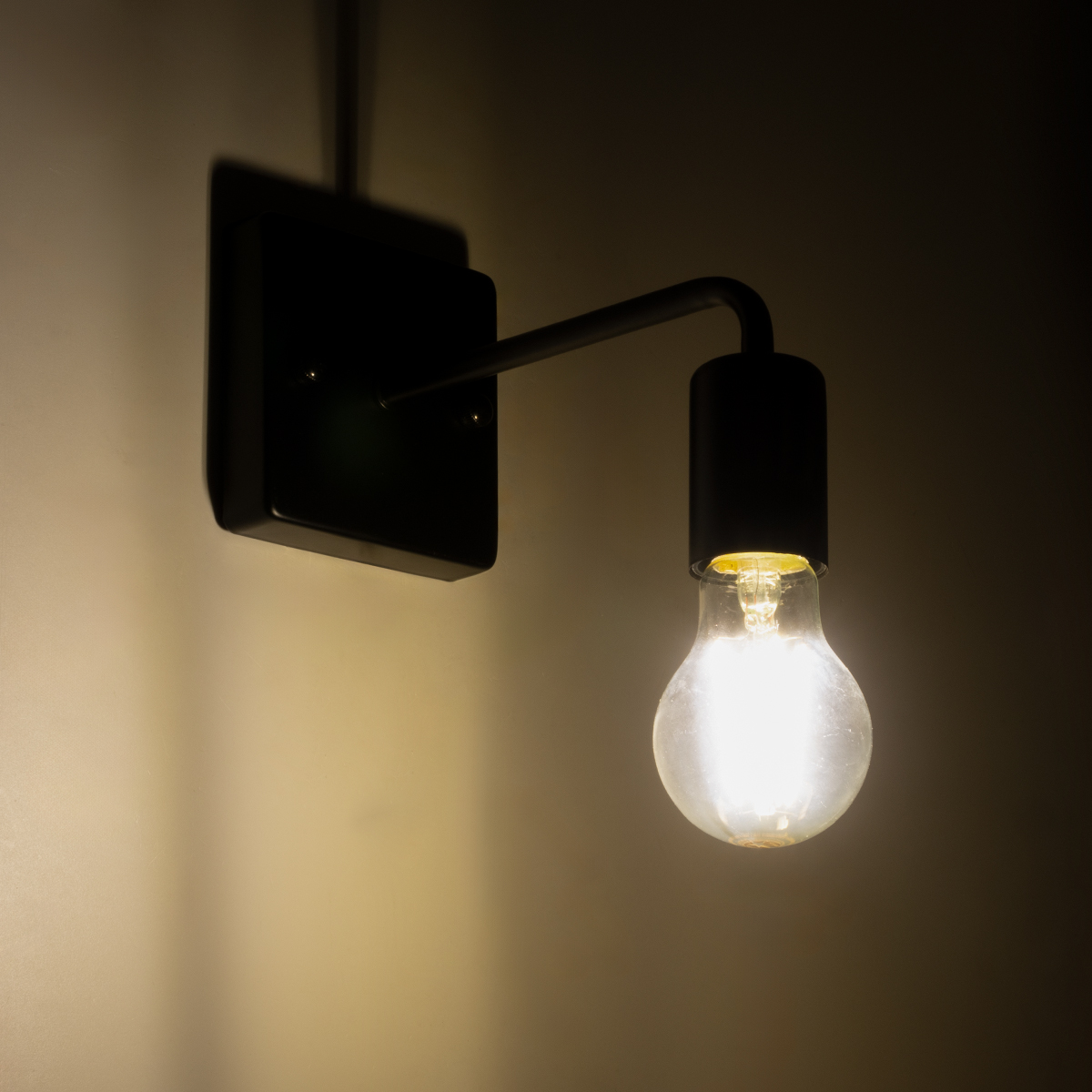 GloboStar® MISSAM 01119 Vintage Επιτοίχιο Φωτιστικό Απλίκα Μονόφωτο 1 x E27 IP20 Μαύρο Μέταλλο - Μ14 x Π20 x Υ10cm